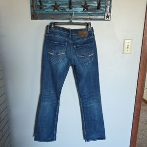 BKE Men's Dark Blue Bootcut Jeans